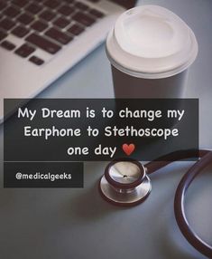 a coffee cup with a stethoscope next to it