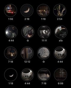 a series of images showing different types of objects in the night sky and around the moon