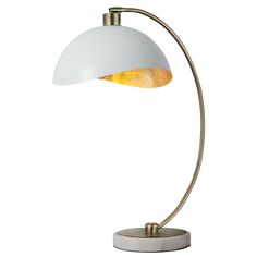 Illuminate your spaces with the appealing Luna Bella Desk Lamp, with an elegantly arched arm, marble base and exclusive NOVA of California design. From the pioneers in the American Lighting industry, this stylish contemporary table lamp is a lovely bridge for modern decor and adds wonderful visuals to your living space. Choose from a black shade with silver interior and antique Nickel finish, black shade with gold interior and Brass finish or white shade with gold interior and Brass finish. Dimmer switch on cord. Contemporary Table Lamp, Moon Cut, Gold Leafing, California Modern, Marble Lamp, Contemporary Table Lamps, Contemporary Table, California Design, Gold Interior