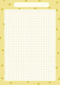 a sheet of paper with hearts on it and a yellow border around the edges that says i love you