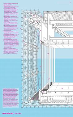 an architectural drawing shows the details of a building