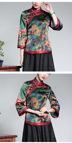 Buddhist Design, Chinese Blouse, Traditional Chinese Clothing Hanfu, Chinese Shirt, Traditional Chinese Clothing