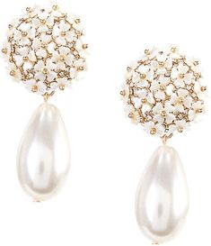 floral: Women's Earrings | Dillard's Fancy Pearl Earrings, Bride Wedding Earrings, Mother Of Bride Earrings, Wedding Day Earrings Brides, Pearl Wedding Earrings Brides, Elegant Cream Earrings For Spring, Gold Flower Earrings With Pearl Drop, Bridal Earrings Hair Down, Statement Earrings Bride