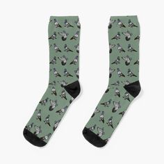 Super soft all-over printed knit socks with extra cushioning in the sole. Suitable for men and women. A doodle of either a group of pigeon, or a progression of one pigeon Cool Socks, Knit Socks, Socks For Sale, A Group, Pigeon, Knitting Socks, Pet Birds, Doodles, Socks