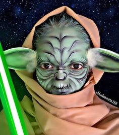 Baby Yoda Face Paint, Halloween Face Painting Ideas, Face Paint For Kids, Scary Face Paint, Halloween Face Painting, Goddess Halloween Costume