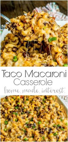 taco macaroni casserole in a white bowl