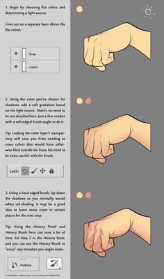 the instructions for how to draw hands in adobe and photoshopped with an image