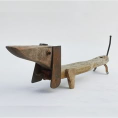 an old wooden bench that has been turned into a toy