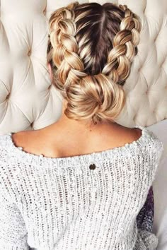 Dutch Braids, Formal Hair, Double Dutch, Prom Updos, Bun Hairstyle, Peinados Fáciles Para Cabello Corto, Cool Braids, Back To School Hairstyles