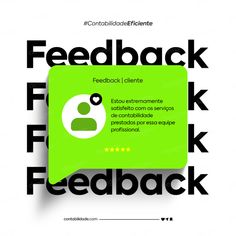 a poster with the words feedback and an image of a person in a speech bubble