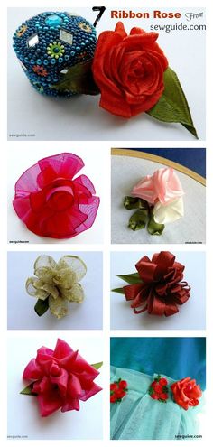 the instructions for how to make an easy flower headband with ribbon and sequins