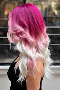 Cute Colorful Hair Ideas, 3 Color Ombre Hair, Ombre Hair Inspiration, Light Pink Hair Dye Ideas, Colored Hair Pale Skin, Pisces Hair Color, Colored Hair Ideas For Blondes, Colorful Hair Dye Ideas For Blondes, Short Hair Women Style Hairstyle Ideas