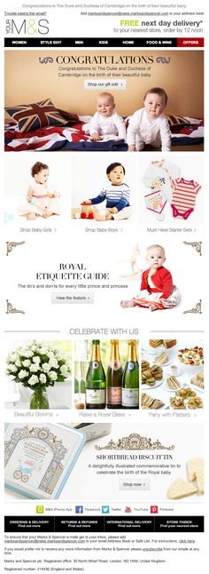 Are you kidding me Marks and Spencer? #bornequal #emailfail Mark And Spencer, Celebrity Baby Fashion, Royal Arrival, Celebrity Baby Pictures, Senior Design, Email Inspiration, Celebrity Baby Names, Email Design Inspiration, Timing Is Everything