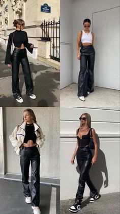 Petite Street Style 2022, Nice Leather Pants Outfit, 2023 Edgy Outfits, Casual Outfit For Concert, Aritzia Street Style, Outfit Ideas For A Concert What To Wear, Night Out Autumn Outfit, Brooklyn Mirage Concert Outfit, Cute Casual Birthday Outfits Winter