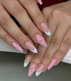 Jelly Flower Nails, Cruise Nails, Milky Nails, Nagel Tips, Almond Acrylic Nails