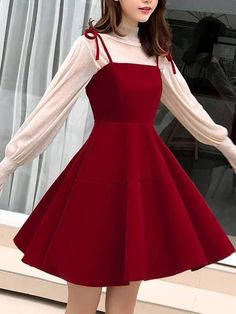 Christmas Dress For Teens, Cute Red Dresses, Cute Formal Dresses, Cute Dress Outfits, Trendy Dress Outfits, Casual Day Outfits, Modest Fashion Outfits, Really Cute Outfits