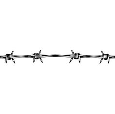 a line of barbed wire on a white background