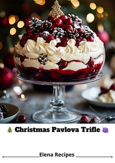 a christmas pavlova trifle on a table