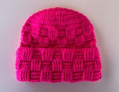 "Handmade Crochet Hat! Please send me a message with any fit/sizing questions, or see the custom fitting instructions in the photos above for more information. Approximate Hat Sizes - (Stretchable and Fits Most) *Youth/Adult Small: $26.00 19\" to 21\" (Wide) x 12.5\" (Height) Unfolded  *Adult Medium/Large: $28.00  21\" to 23\" (Wide) x 13\" (Height) Unfolded *Adult Large/Extra Large: $30.00 23\" to 25\" (Wide) x 13.5\" (Height) Unfolded Need a custom fit?! ...\"JUST ASK\" :-D I do custom sizes at no additional charge!  Sewn discreetly inside is a small silver metal  \"Made with Love\" charm! Material: Soft 4 Ply Medium Weight Acrylic Yarn  Color: HOT PINK Due to screen resolution, colors may vary slightly. Care: Machine Wash & Dry Flat! (Written instructions for care are included.)  Made i Hot Pink Hat, Crochet Bonnet, Bonnet Au Crochet, Bonnet Crochet, Cuffed Beanie, Hat Crochet, Pink Hat, Love Charms, Crochet Beanie