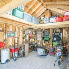 a garage filled with lots of different types of tools and equipment in it's walls