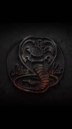 the cobra logo on a black background