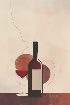 a bottle of wine and a glass on a table