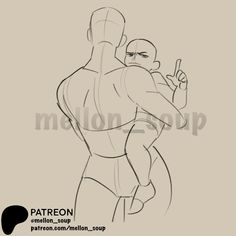 a drawing of a man with his arm around another man's head and the words patreon written on it