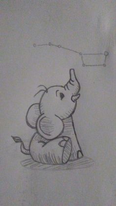 a drawing of an elephant sitting in the water