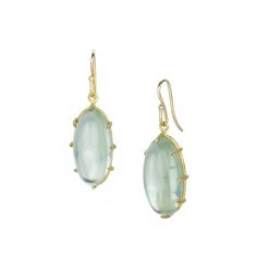 Rosanne Pugliese Sage Moonstone Cabochon Drop Earrings | Quadrum Gallery Collage Jewelry, Gabriella Kiss, Green Moonstone, Todd Reed, Pretty Accessories, Elongated Oval, Yellow Gold Earrings, Moonstone Jewelry, Yellow Gold Earring