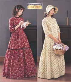 Pioneer Clothing for Handcart Trek Prairie Dresses, Costume Sewing Patterns, Old Fashion Dresses