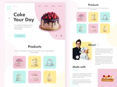 the website design for cake shop