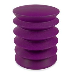 a stack of purple plates sitting on top of each other