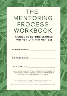 the mentoring process workbook for men's and women's health services