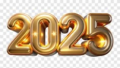 the new year is coming in gold numbers, hd png