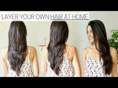 Diy Long Layers, Long Layers Haircut, Trim Your Own Hair, Layers Haircut, Cut Own Hair, How To Cut Your Own Hair, Medium Layered Haircuts, Diy Haircut, At Home Diy