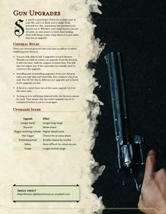 D D Homebrew Items, Dnd Revolver, Homebrew Items, The Gunslinger, Dungeons And Dragons Rules, Dnd Homebrew, Dnd World Map, Dnd Items