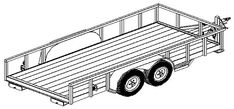 a drawing of a flatbed trailer that is not in the way of being used