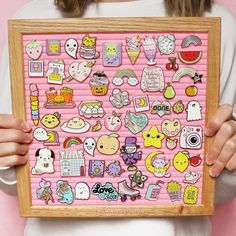 Enamel Pin Display Ideas Letter Board Pastel - Little Lefty Lou Keychain Display Ideas, Jewellery Stickers, Sticker Displays, Keychain Display, Snacks Candy