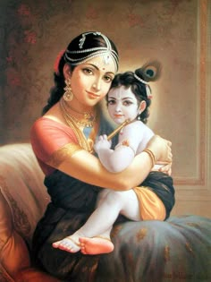 Krishna Birth Images, Little Krishna Cute Pics, Krishna Birth, Yashoda Krishna, Shree Krishna Wallpapers, Little Krishna, Baby Krishna, Indian Painting, Divine Mother