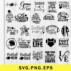 the svg bundle includes football svg files, sports svg files and more