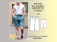 Men Shorts Sewing Pattern, Pleated Trousers PDF Sewing, Instant Download, Man Sewing Patterns, Xs-7xl, Plus Size Pattern, Summer Pants -This above knee shorts with pocket PDF pattern. -After purchase, you will receive the product's documents via e-mail. It will be Zipped File. Open and download the file to your computer and 'Extract All'  -Find your size and sew it! When you purchase this pattern, you will receive a digital (pdf) sewing pattern and instructions. Once your payment processes, you Men Sewing Patterns, Shorts Sewing Pattern, Shorts Sewing, Knee Shorts, Plus Size Patterns, Winter Pants, Pleated Trousers, Summer Pants, Beautiful Skirts