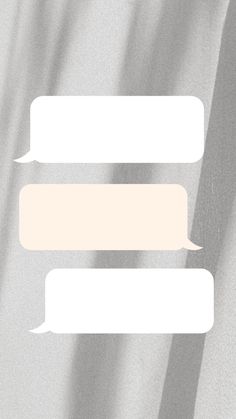 two white speech bubbles on a light gray background with shadow from the left hand side