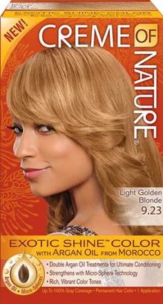 Creme of nature Hair Colour, Permanent Colour, 60 ml, gold Light Golden Blonde Hair, Trendy Hair Highlights, Hair Highlights Ideas, Light Golden Blonde, Blonde Hair Dye, Gel Hair, Highlights Ideas