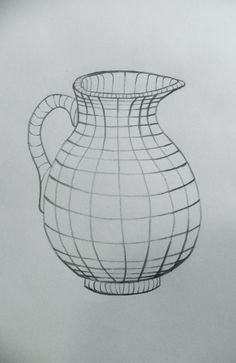 a drawing of a vase hanging from the ceiling