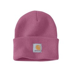 Maintain your body heat by keeping your head warm and cozy with the Carhartt Knit Cuffed Beanie for Ladies. Made of 100% acrylic with long-lasting quality, this women's stocking cap is just the right weight for everyday wear. Stretchy rib knit, clean classic lines, and a logo sewn front-center make this Carhartt knit hat a great choice for outdoor work or winter weather. Machine wash. Imported.Manufacturer style #: A18. 100% acrylic beanie Stretchable rib-knit fabric Logo label on center-front C Bonnet Carhartt, Carhartt Hats, Women In Construction, Bleach Drip, Self Care Items, Carhartt Beanie, Pink Beanie, Yarn Accessories, Workwear Essentials