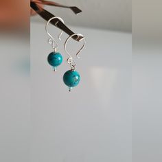 These New Dainty Turquoise Earrings Are Handmade And The Perfect Classic Pair To Own. These Simple Earrings Are Made Of Turquoise Stone And Sterling Silver. Great For Everyday Wear! Minimalist Turquoise Earrings, Handmade Turquoise Earrings, Sterling Silver Turquoise Earrings, Silver Turquoise Earrings, Jewelry Sterling Silver, Hand Crafted Jewelry, Simple Earrings, Crafted Jewelry, Turquoise Earrings