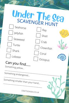 the under the sea scavenger hunt