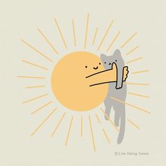 an image of a cat holding the sun