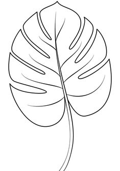 a black and white drawing of a leaf