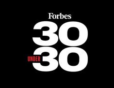 the number 30 is written in red and white on a black background with words that read'50 under 30 '